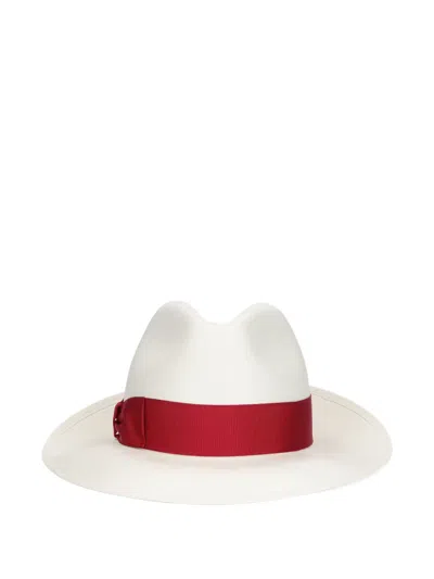 Borsalino Giulietta Bow-embellished Straw Hat In White