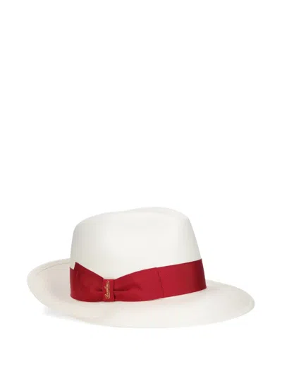 Borsalino Giulietta Bow-embellished Straw Hat In White