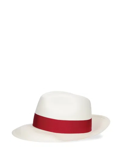 Borsalino Giulietta Bow-embellished Straw Hat In White