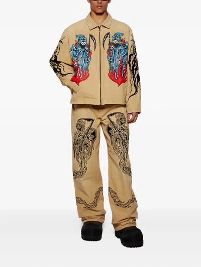 Warren Lotas Garage Printed Work Canvas Jacket