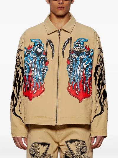 Warren Lotas Garage Printed Work Canvas Jacket