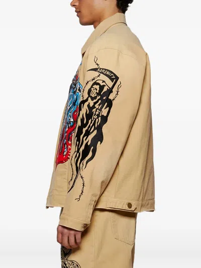 Warren Lotas Garage Printed Work Canvas Jacket