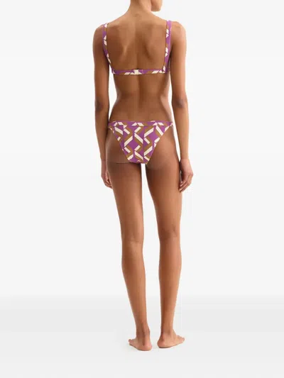 Eres Must Embellished Printed Triangle Bikini Top In Pink