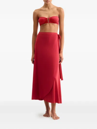 Eres Julieta Wrap-effect Beach Skirt In Red