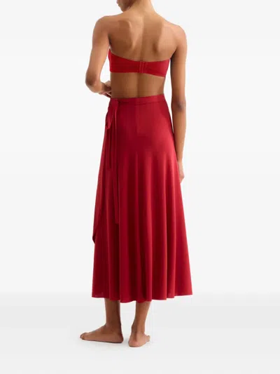 Eres Julieta Wrap-effect Beach Skirt In Red