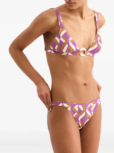 Eres Must Embellished Printed Triangle Bikini Top In Pink
