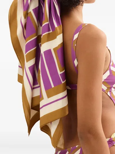 Eres Vibration Geometric-print Beach Wrap Skirt In Pink