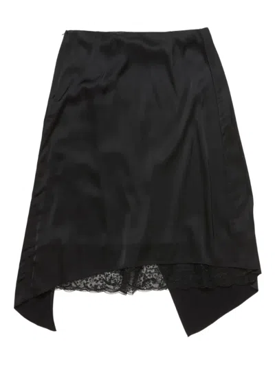 Acne Studios Ruffled Lace-trim Midi Skirt