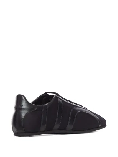Totême Leather-panel Recycled-cotton Sneakers In Black
