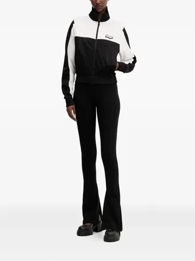 Hugo Boss Colour-block Zip-up Sweatshirt In Black