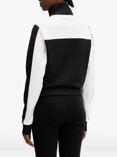 Hugo Boss Colour-block Zip-up Sweatshirt In Black