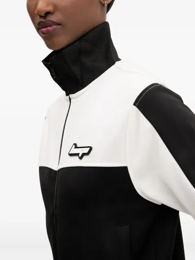 Hugo Boss Colour-block Zip-up Sweatshirt In Black