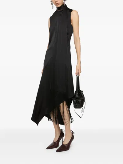 Acne Studios Draped Fringed Midi Dress