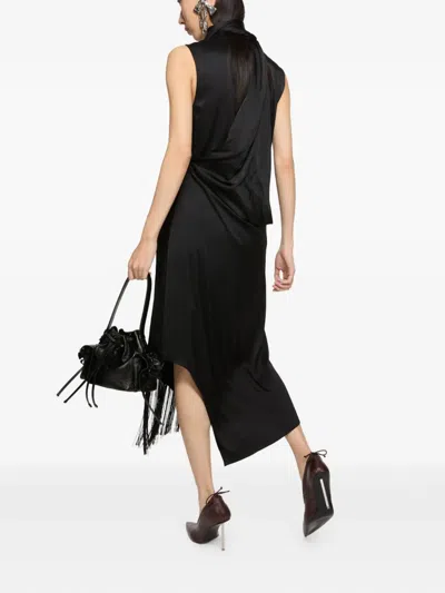 Acne Studios Draped Fringed Midi Dress