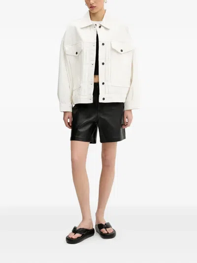 Hugo Boss Patch-pocket Denim Jacket In White