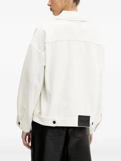 Hugo Boss Patch-pocket Denim Jacket In White