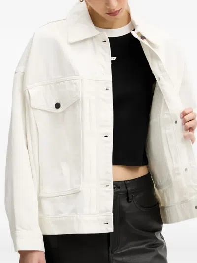 Hugo Boss Patch-pocket Denim Jacket In White