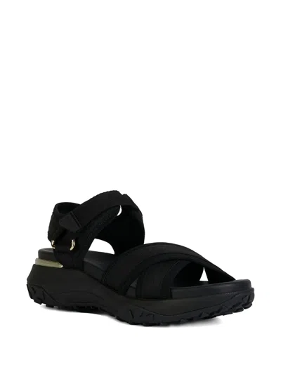 Geox Sorapis Grip Cross-strap Sandals In Black
