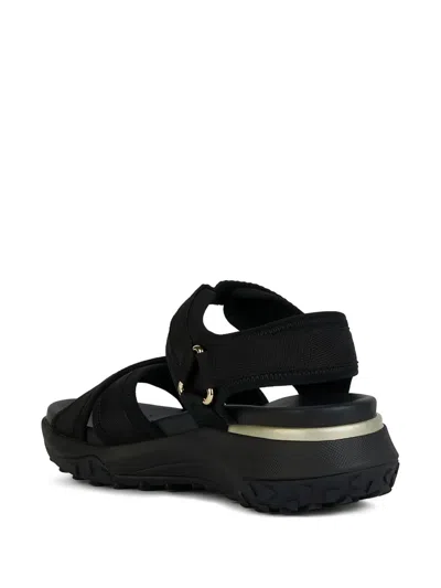 Geox Sorapis Grip Cross-strap Sandals In Black