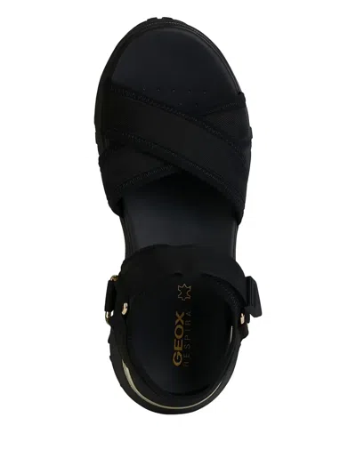 Geox Sorapis Grip Cross-strap Sandals In Black