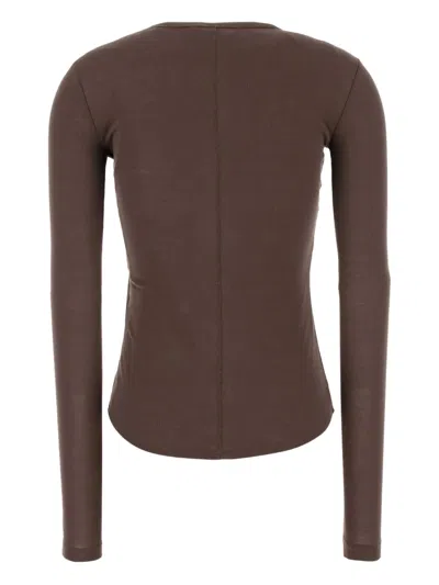 Weekend Max Mara Crew Neck Cotton T-shirt With Seam Detailing