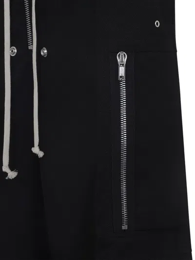 Rick Owens Wide-leg Trousers With High Waist And Utility Pockets In Black