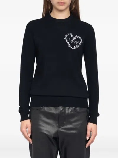 Zadig & Voltaire Kendy Heart Embroidered Sweater