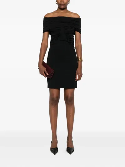 Max Mara Off-the-shoulder Viscose Jersey Dress In Black