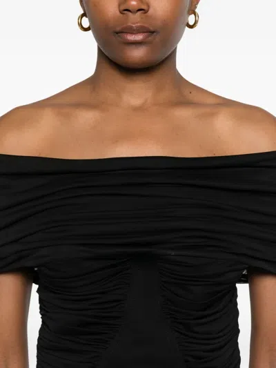 Max Mara Off-the-shoulder Viscose Jersey Dress In Black