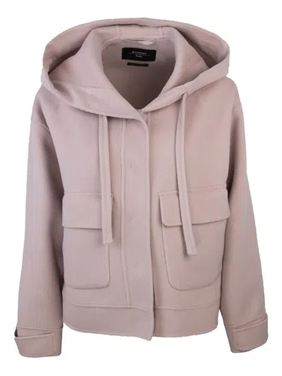Weekend Max Mara Gary Hooded Patch-pocket Jacket In Pink