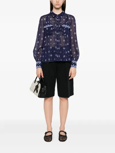 Self-portrait Patterned Chiffon Blouse