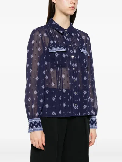 Self-portrait Patterned Chiffon Blouse