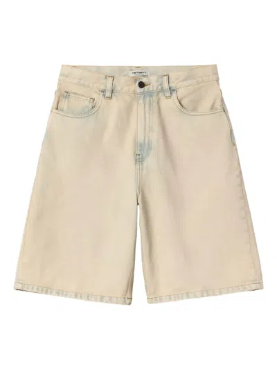 Carhartt Brandon Washed Denim Shorts In Neutral