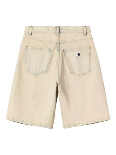 Carhartt Brandon Washed Denim Shorts In Neutral