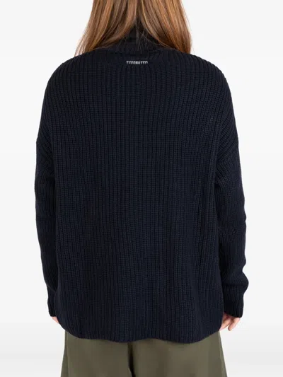 Société Anonyme Half-zip Ribbed Sweater In Blue