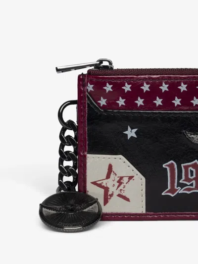 Zadig & Voltaire Sunny Card Punk Wallet In Black