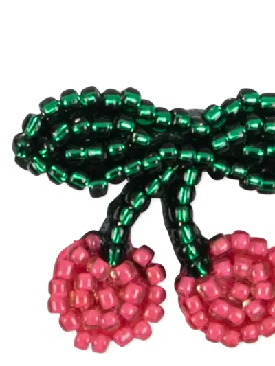 Konges Sløjd Cherry Beaded Hair Clips (set Of Two) In Neutral