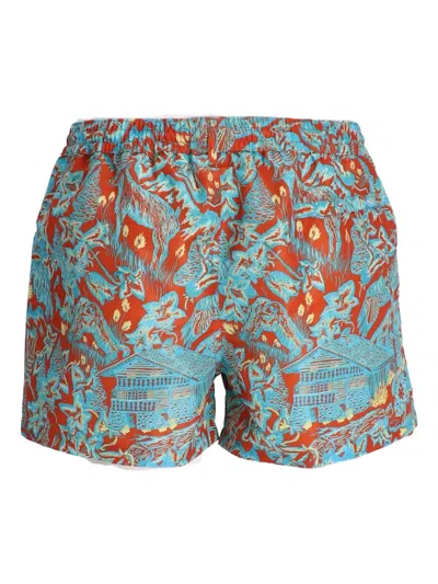 Paul Smith Chalet Printed Drawstring Shorts In Multi