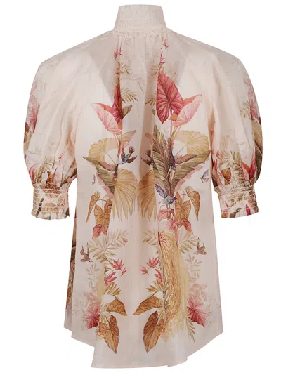 Zimmermann Floral Print Ramie Shirt