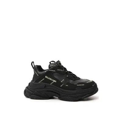 Balenciaga Chunky Black Sneakers With Logo Detail And Robust Sole In Black