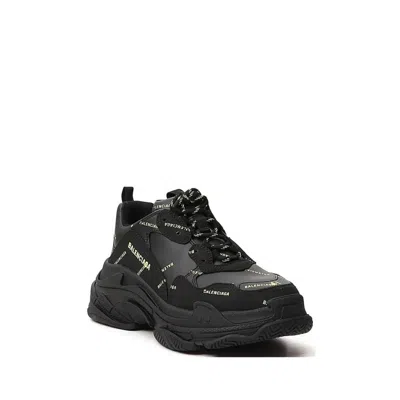 Balenciaga Chunky Black Sneakers With Logo Detail And Robust Sole In Black