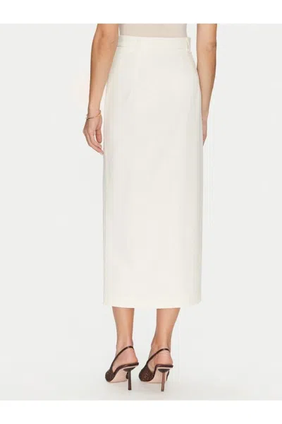 Simona Corsellini Multicolor Midi Skirt With Front Slit In White