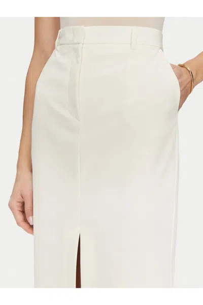 Simona Corsellini Multicolor Midi Skirt With Front Slit In White
