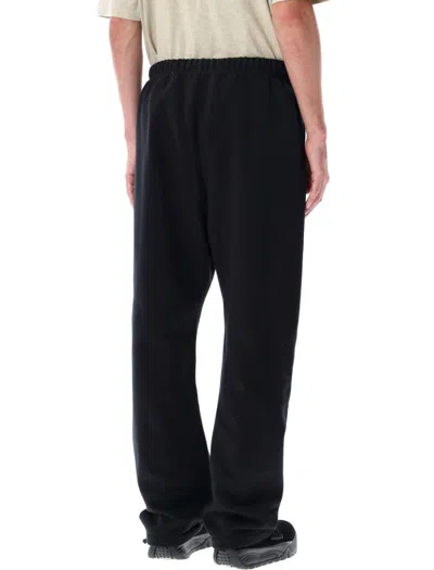 Fear Of God Jet Black Relaxed Sweatpants With Drawstring Ankle Cuffs In Black