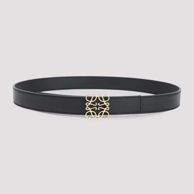 Loewe Calfskin Leather Belt With Intricate Gold-tone Buckle