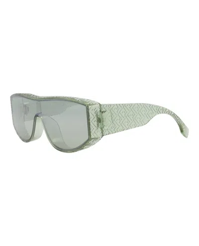 Fendi Shield-frame Injection Sunglasses With Saddle Nose Bridge