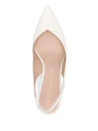 Stuart Weitzman Pointed Toe Slingback Heels With Delicate Strap