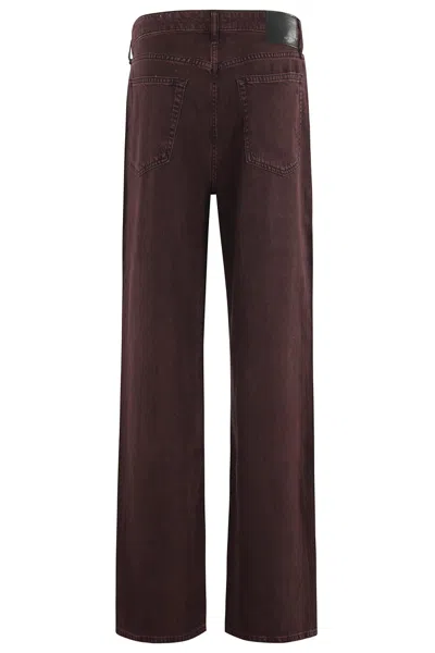 Rag & Bone Featherweight Logan Mid Rise Wide Leg In Burgundy