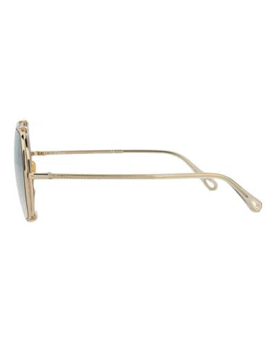 Chloé Square-frame Sunglasses With Gradient Tint And Clip-on Lenses
