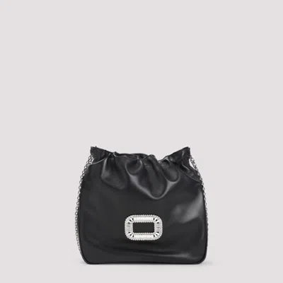 Roger Vivier Pilgrim Pocket Black Leather Mini Clutch